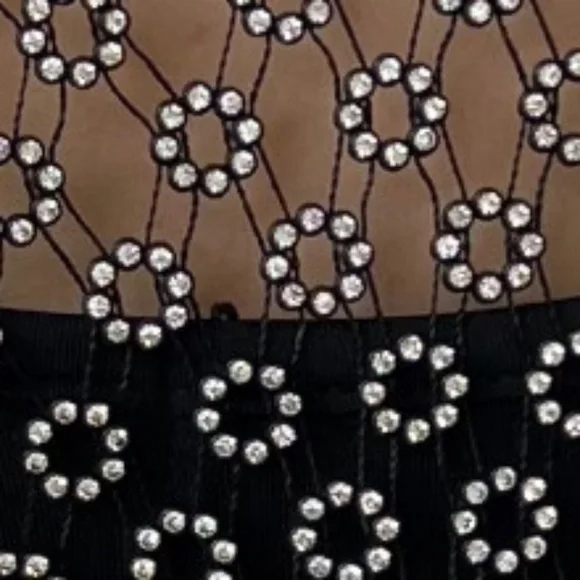 House of Harlow 1960 Rhinestone Sheer Top & Cami SET Black Beaded Revolve Medium - Picture 4 of 10